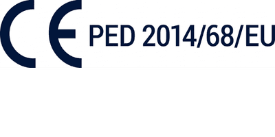 CE marked under the PED 2014/68/EU Pressure Equipment Directive